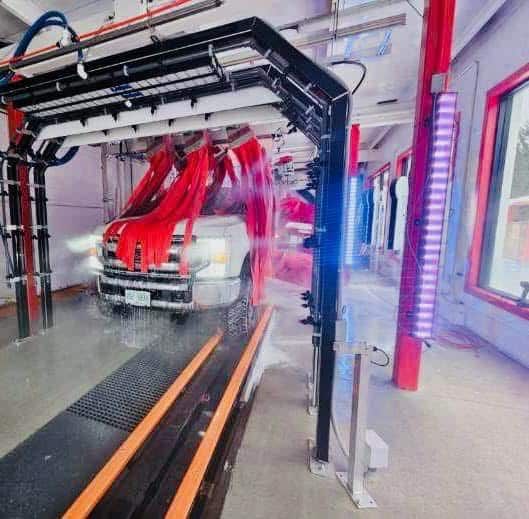 Car going through car wash