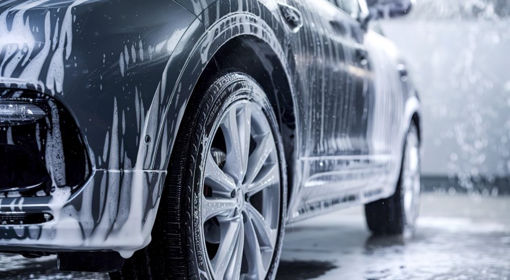 Car going through car wash