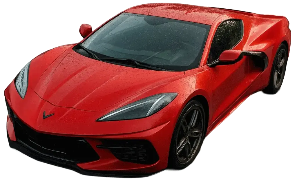 lady rich red corvette